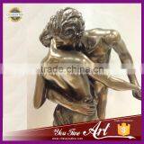 Naked Man Woman Kiss Bronze Sculpture thumbnail-2