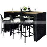 2017 Trade Assurance High Quality Black Rattan Outdoor Bar Table and Chairs Furniture thumbnail-1