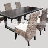 Indoor Natural Water Hyacinth Dining Set 7 Pcs thumbnail-3