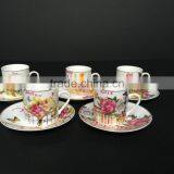 Low Bone New Bone China Ceramic Coffee Cup Coffee Cup Set With Rose Design thumbnail-1