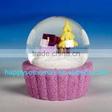 Vivid 3D House, Tree and Birds With Purple Base Snow Globe Diameter 65mm thumbnail-3