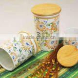 3pcs Canister Set With Wooden Lid thumbnail-1