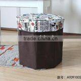 Round Foldable Storage Stool thumbnail-1