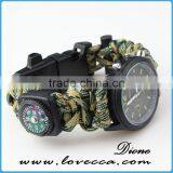 550 Paracord Survival Bracelet With Compass/thermometer /firestarter Buckle/whistle/Blade thumbnail-4