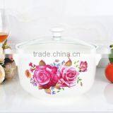 8"Porcelain Round Pot Microwave Oven With Glass Lid thumbnail-1