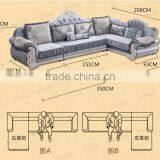 M511-1 French New Arrival Latest Design Luxurious Silk Fabric Sofa Set thumbnail-5
