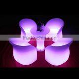 outdoor or indoor high quality PE Infrared Remote control led table and chair set