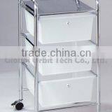 Colorful Storage Drawer Cart With Wheels, 3 Tier Storage Plastic Box Trolley thumbnail-4