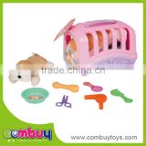 Hot sale indoor children toys plush pet dog small plastic house set