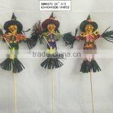 Straw and Fabric Scarecrow Witch for Halloween Decoration thumbnail-6