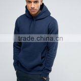 Custom Embroidered Logo Long Sleeve With Drawstring Hood Navy Men's 100% Cotton Casual Oversized Fit Hoodies thumbnail-1