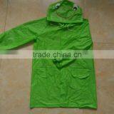 Kids PVC Green Frog Cartoon Raincoat for Kindergarten thumbnail-3