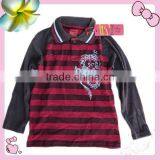 Boys Long Sleeves Stripe Polo Shirt/T-Shirt in Stock thumbnail-1