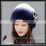 CX-C-246A High Quality Hot New Design Ladies Rex Rabbit Fur Hat thumbnail-2