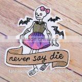 Custom High Quality Embroidered Creative Skulls Patch for Clothes Embroidery Patch Made in China Choose Size/color thumbnail-2