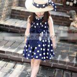 High Quality Children Clothing Frock Design Sleeveless Dot Print Girl Dresses thumbnail-3