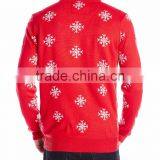 White SnowflakeJacquard Pattern Acrylic Men Christmas Pullover Sweater thumbnail-2