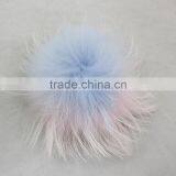 Myfur Knit Beanie China Wholesale Racoon Fur Pom Pom Bi-color Pink Cute Fur Ball thumbnail-4
