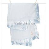 Plain Solid Luxe Blanket Throw With Silk Satin Edge thumbnail-2