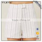 White Striped Women Latest Design Shorts thumbnail-1