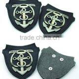 Black PU Leather Patch With Metal Alloy Logo Clothing Labels for Jeans/jacket PLB-017 thumbnail-2