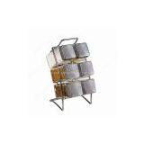 Six Glass Bottles Set With Sliver Wire Racks thumbnail-3