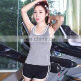 Hot Sale 90% Polyester 10% Spandex False Two Slim Fit Bulk Blank Womens Workout Yoga Tank Tops thumbnail-4