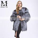 Latest Women Fashionable Fox Fur Jacket Lovely Beautifur Real Silver Fox Fur Coat Sex thumbnail-2