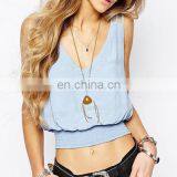 Smocking Hem Summer Latest Design Girls Top in Short Stlyes thumbnail-1