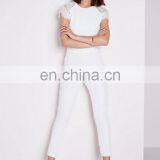 BS60006 CHINA WHOLESALE HOTTEST LADIES JUMPSUIT LACE CAP SLEEVE JUMPSUIT IVORY thumbnail-1