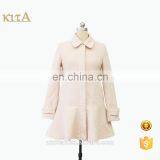 Wholesale Sweet Long Sleeve Pink Wool Dress Coat thumbnail-1