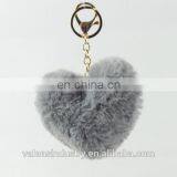 Saint Valentine's Day Gift Girl's Plush Fur Pom Pom Heart Shape Keychain Bag Girls' Accessories Car Pendant thumbnail-4