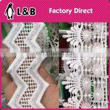 White Lace Milk Silk Material Trims Chemical Embroidery Border Lace thumbnail-1