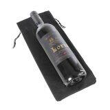 Wholesales Burlap Eco Wine Packaging Bag Jute Gift Pouch Black Hessian Hemp Drawstring Bag thumbnail-3