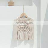 Girls' Bottoming Shirt Autumn 2020 Korean Wave Wrinkle Bubble Sleeve Solid Color Knitted Bottoming Shirt Top thumbnail-5