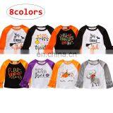 Fashion Baby Halloween Tops Boy Girl Cartoon Animal Letter Print Shirt Ruffle Sleeve