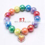 Kids Rainbow Bracelet Girl Colorful Beads Bracelet With Scale Alloy Pendants 10Colors Gift thumbnail-5