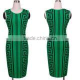 Walson Instyles Retro Round Neck Sleeveless Evening Dress Bodycone Printed Pencil Dress Pin up thumbnail-2