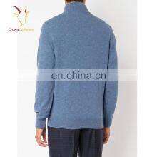 Merino Wool Men's Stand Collar Sweater 1/4 Zip Cashmere Pullover Sweater thumbnail-2