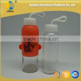 300ml glass water drinking bottles with white plastic lid & cover
