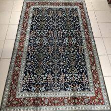 Yamei Lagend Royal Blue Color Handmade Silk Persian Rug and Tapestry for Sale thumbnail-5