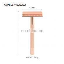 Mens Straight Blades Safety Razor Gold Stainless Steel Double Edge Shaving Razor thumbnail-4