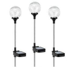 Decoration Color-Changing Outdoor Landscape Garden Solar Crackle Glass Ball Globe Lights thumbnail-2