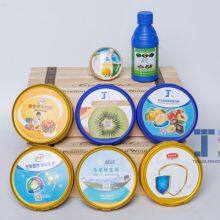 Customized PP PE In Mould Labels For The Cap Of Milk Powder Can