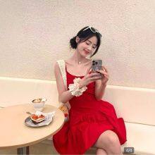 Sweet and Spicy Girl Ballet-style Lace Wrap-around Halter Dress With a Fitted Waist and Elastic Waistband, A-shaped, With a Fluffy Short Skirt and a Charming Atmosphere. thumbnail-3