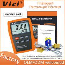 Vici DM6804A+ Digital Thermometer With Thermocouple Probe and Dual Input Dual Display Alarm Record Function thumbnail-3
