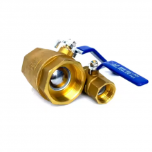 1/2in 1in 2in PN16 Female Internal Thread Double Disc Brass Ball Valve NPT FNPT Forged Durable Customizable Water Gas 600 WOG thumbnail-5