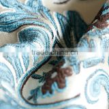 Blue Jacquard sofa fabric cheap polyester fabric rolls