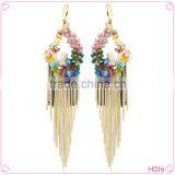 Fashion jewelry long chain fashion tassel bridal earrings