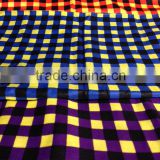 Wax square pattern print cotton fabric